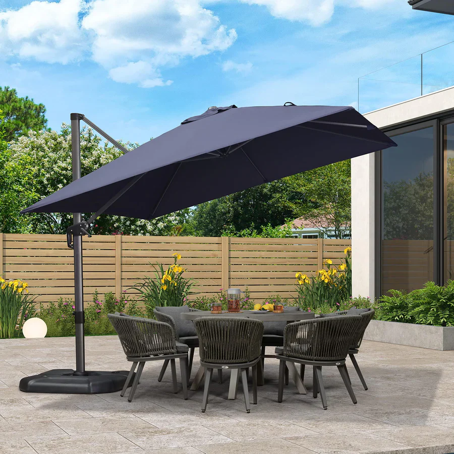 PURPLE LEAF Patio Outdoor Large Parasol Square and Rectangular Cantilever Yard Sun Parasol - Image 131