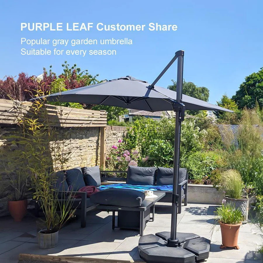 PURPLE LEAF Patio Outdoor Large Parasol Square and Rectangular Cantilever Yard Sun Parasol - Image 151