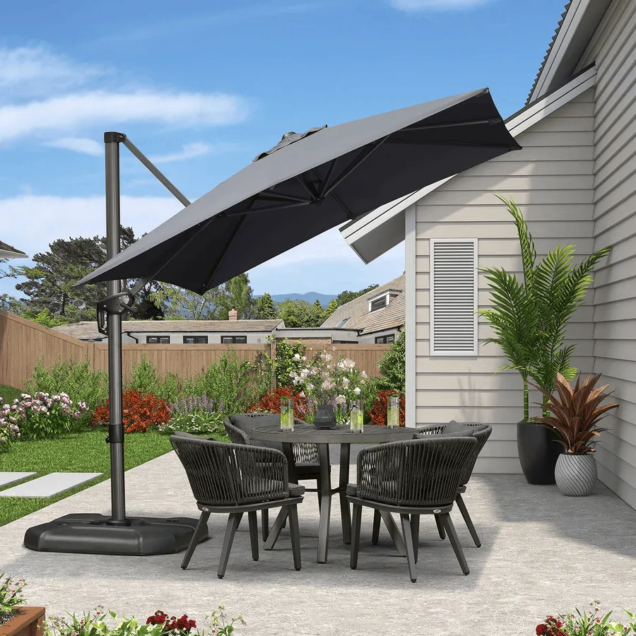 PURPLE LEAF Patio Outdoor Large Parasol Square and Rectangular Cantilever Yard Sun Parasol - Image 75