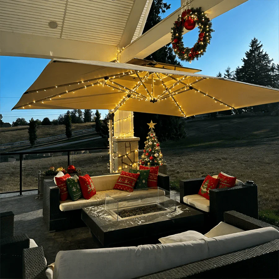 PURPLE LEAF Large Rectangular Porch Parasol Outside Cantilever Patio Yard Parasol - Image 129