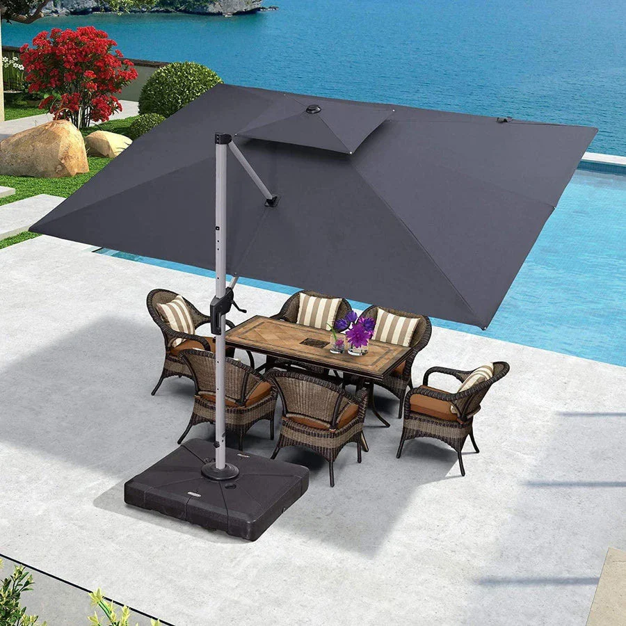 PURPLE LEAF Large Rectangular Porch Parasol Outside Cantilever Patio Yard Parasol - Image 46