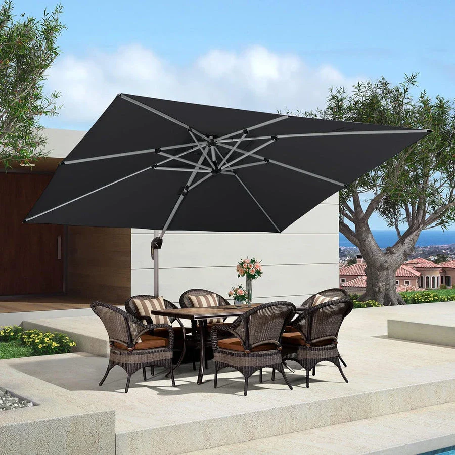 PURPLE LEAF Large Rectangular Porch Parasol Outside Cantilever Patio Yard Parasol - Image 50