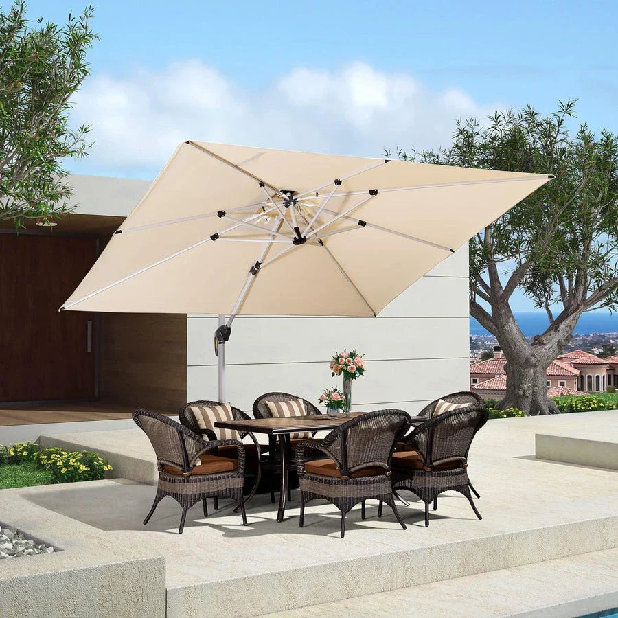 PURPLE LEAF Large Rectangular Porch Parasol Outside Cantilever Patio Yard Parasol - Image 63