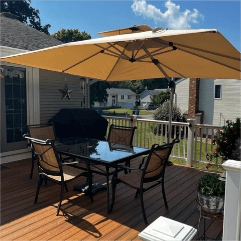 PURPLE LEAF Large Rectangular Porch Parasol Outside Cantilever Patio Yard Parasol - Image 65
