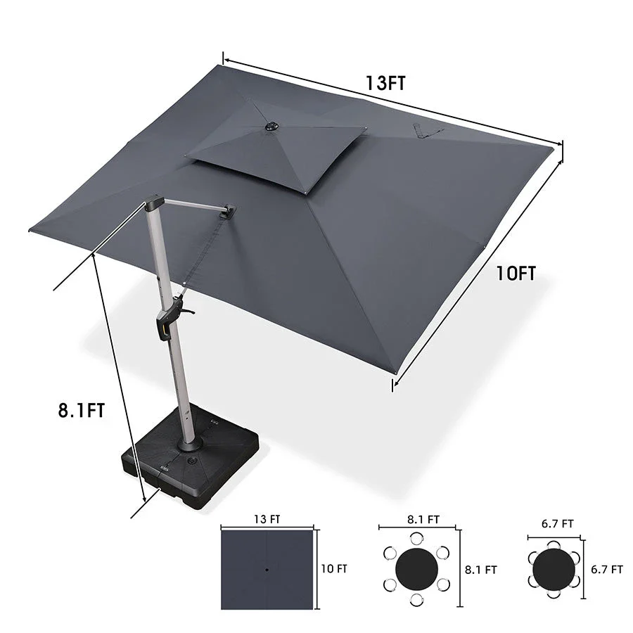 PURPLE LEAF Large Rectangular Porch Parasol Outside Cantilever Patio Yard Parasol - Image 75