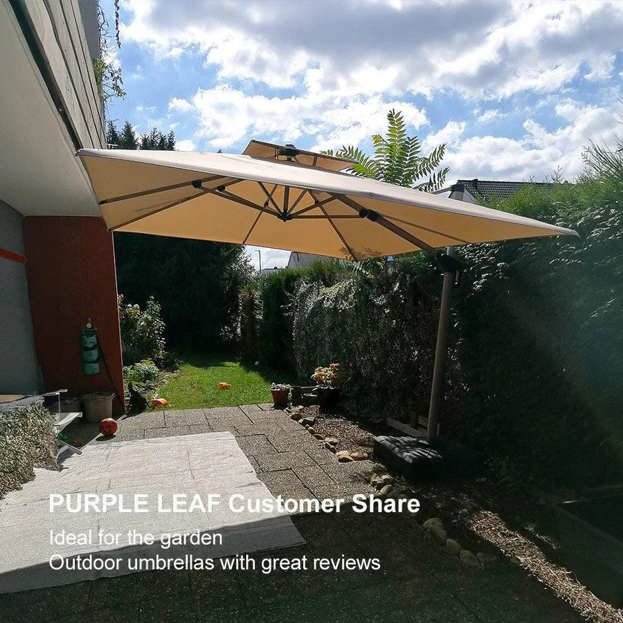 PURPLE LEAF Large Rectangular Porch Parasol Outside Cantilever Patio Yard Parasol - Image 99