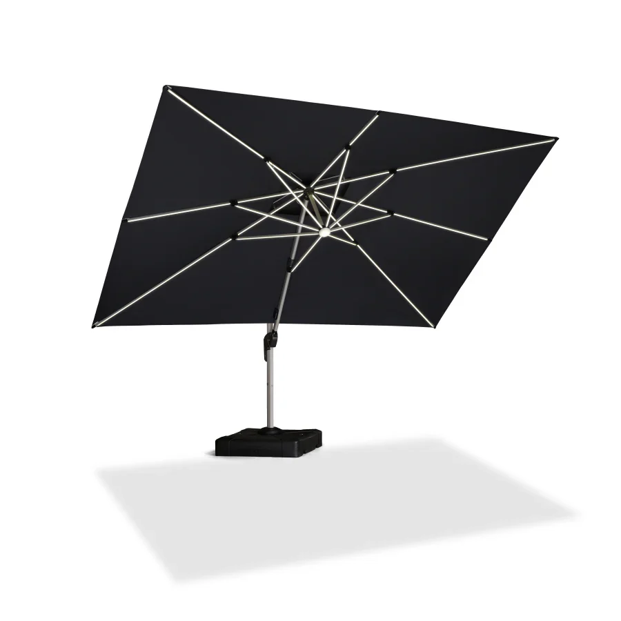 PURPLE LEAF Solar Powered Umbrella LED Rectangular Patio Umbrella with Lights - Image 35