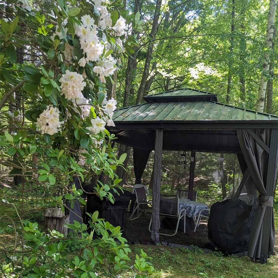 PURPLE LEAF Grey Hardtop Gazebo with Heavy Duty Galvanized Steel Double Roof with Netting and Curtains - Image 31