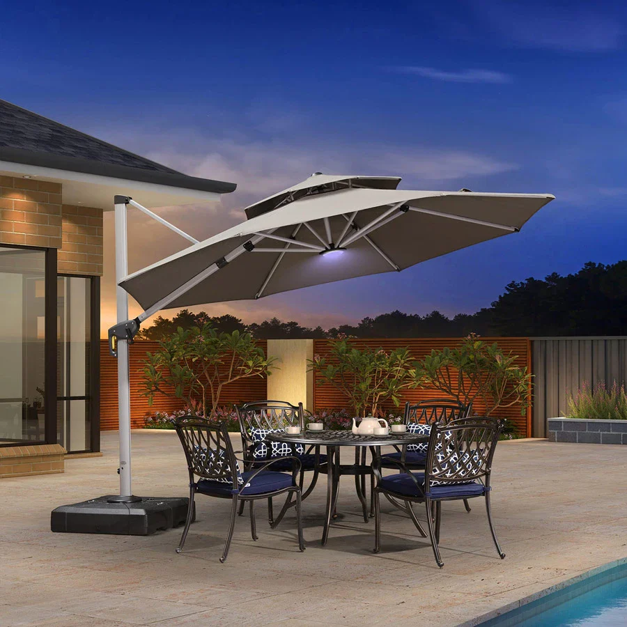 PURPLE LEAF LED Cantilever Umbrella Light, Portable Rechargeable 12 Colors Changing for Patio Umbrellas, Camping Tents or Outdoor Use - Image 6